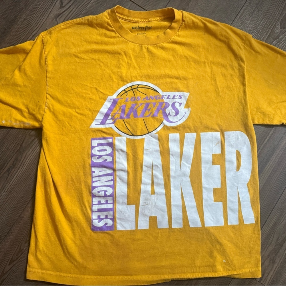 Los Angeles Lakers Hardwood Classics Tee Gold XL Vintage NBA Shirt